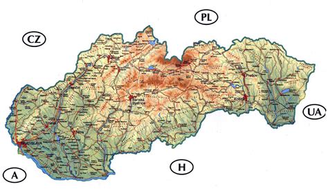 Mapa Slovenska s vyznačenými pobočkami stavebnín