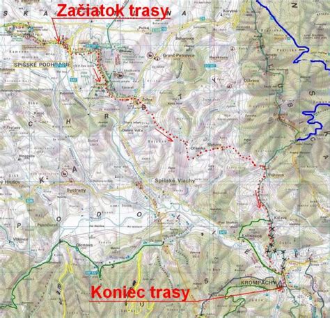Mapa Spišského hradu a okolia