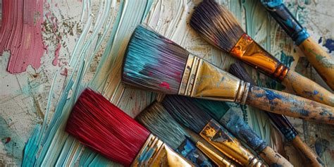 Štetec nanášajúci farbu na drevenú dosku