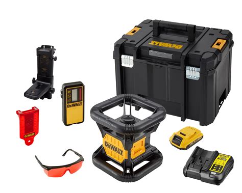 Rotačný laser DeWalt a jeho komponenty