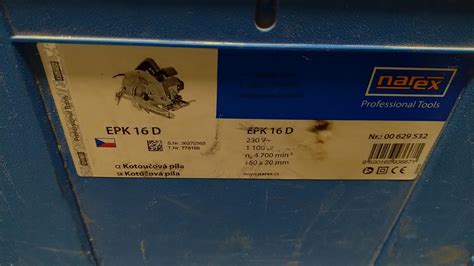 Detailný záber na kotúčovú pílu Narex EPK 16 D
