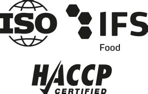 Ikony certifikátov kvality (HACCP, ISO, IFS, Halal)