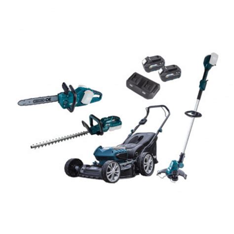 Ukážka rôzneho záhradného náradia Makita