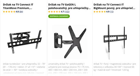 Rôzne typy držiakov na TV