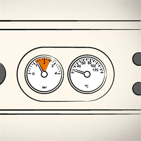 Manometer vykurovacieho systému so zobrazením ideálneho tlaku