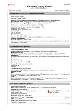 Vizualizácia karty bezpečnostných údajov (KBÚ)