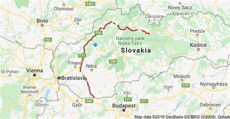 mapa plánovanej cyklotrasy pozdĺž rieky Váh
