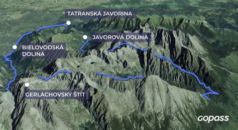 orientačná mapa okruhu v Západných Tatrách
