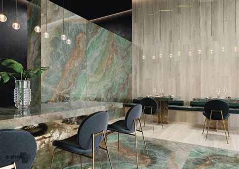 Detail imitácie zeleného mramoru s kresbou