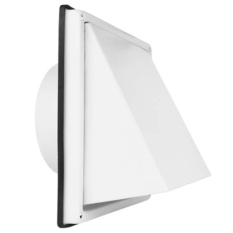 Detailný pohľad na PVC vetraciu mriežku so strieškou a prírubou