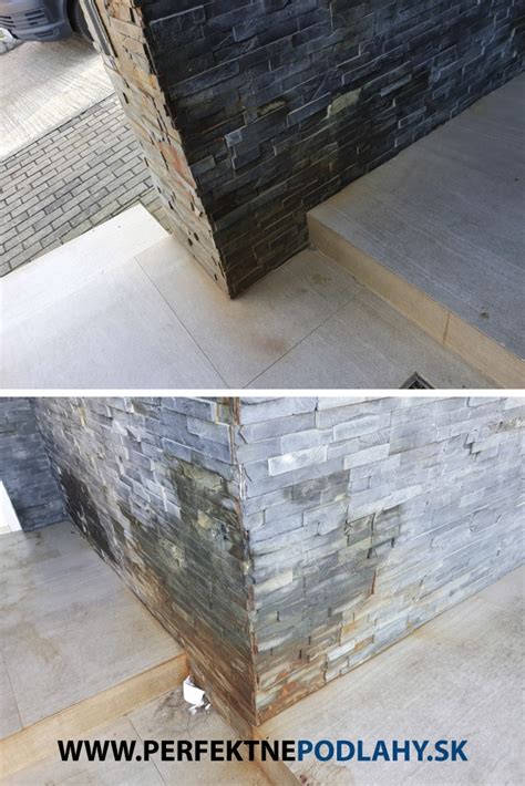 Detailný záber na štruktúru prírodného kameňa ošetreného impregnáciou