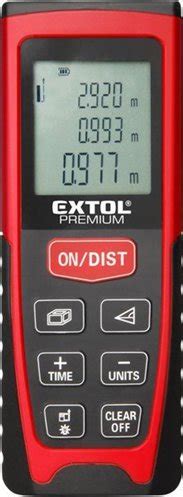 Displej laserového merača Extol Premium 8820041 s nameranými hodnotami