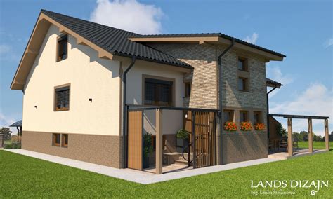 Moderná fasáda s kamenným obkladom