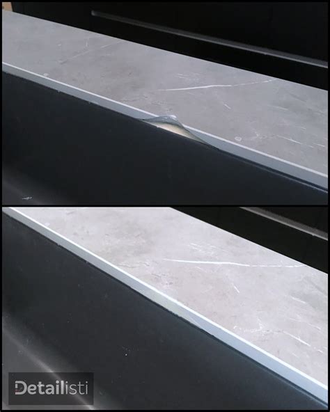 detail kuchynskej pracovnej dosky z mikrocementu