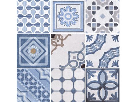 Prehľad rôznych ornamentálnych a patchwork vzorov vintage dlažieb