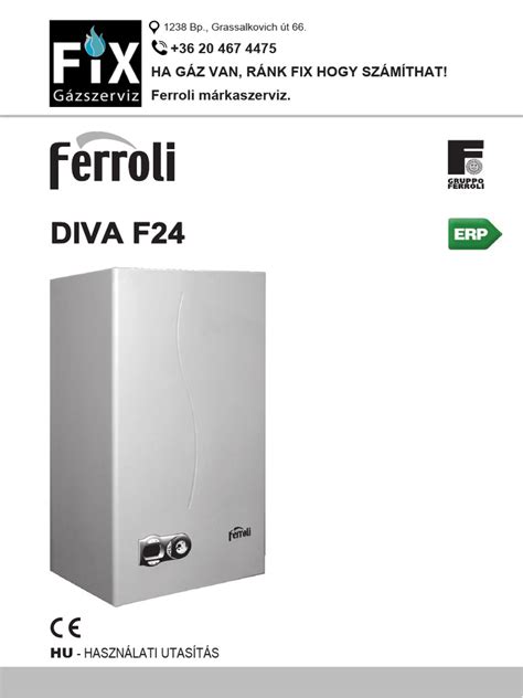 Ovládací panel kotla Ferroli Diva