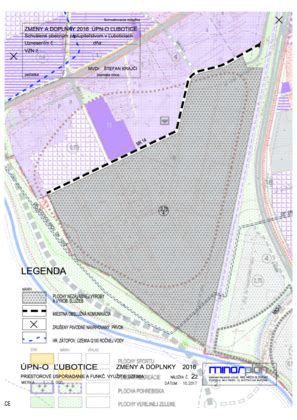 Mapa územného plánu obce s vyznačenými zónami a regulatívmi