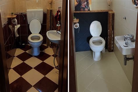 Pred a po nátere starých obkladačiek