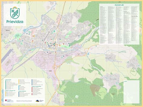 Mapa Prievidze - predajcovia stavebnín