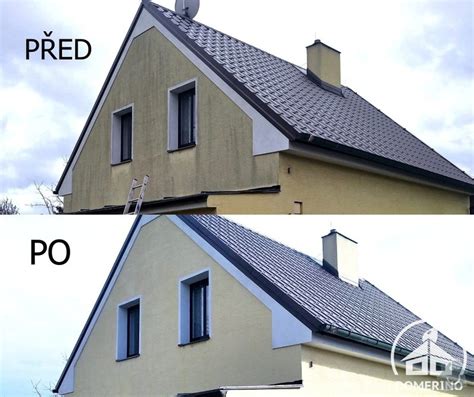 Pred a po renovácii fasády rodinného domu