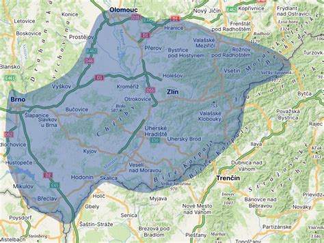Mapa: Oblasti rozvozu štrku v Bratislave a okolí