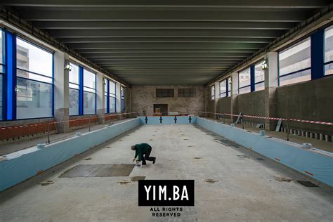 Vizualizácia štrbinového žľabu v bazénovej hale