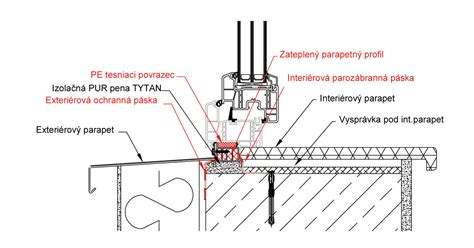 Detail napojenia hydroizolačného goliera na rám okna