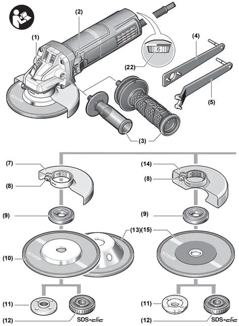 Schéma ochranného krytu a systému chladenia motora Bosch GWS 750