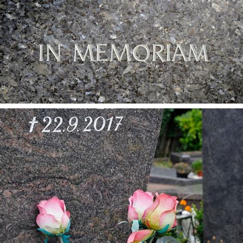 Príklady gravírovaných a pozlátených nápisov na náhrobkoch