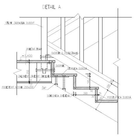 detail zváraného spoja oceľového schodiska