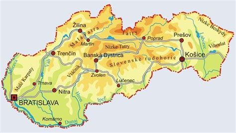 Mapa Slovenska s vyznačenou oblasťou Prievidze