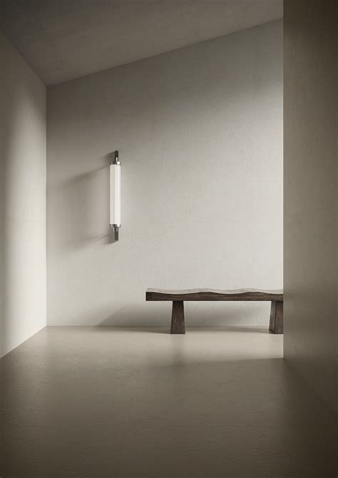 Minimalistický interiér s béžovou dlažbou