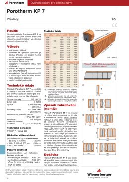 Montáž prekladu Porotherm KP 7
