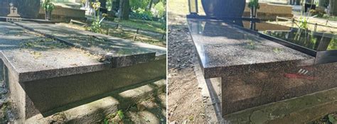 Oprava a stabilizácia poklesnutého náhrobného kameňa
