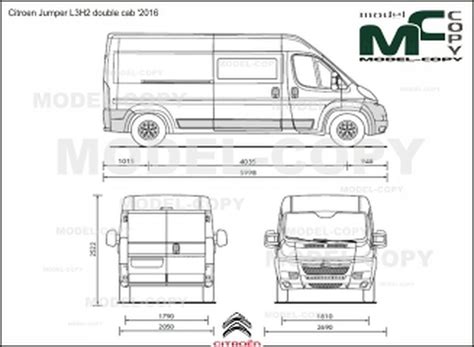 Detailné rozmery ložného priestoru Citroen Jumper L3H2