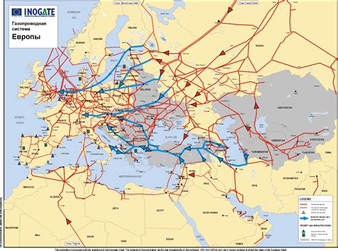 Mapa európskych plynovodov