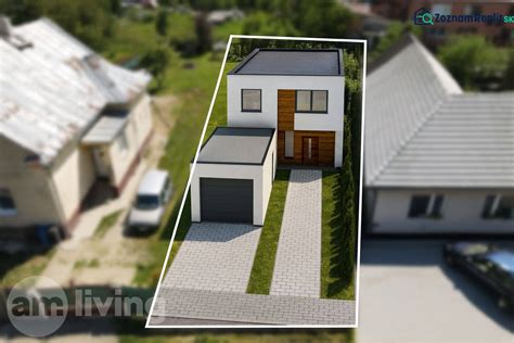 Vizualizácia osadenia domu na pozemok s exteriérovými prvkami