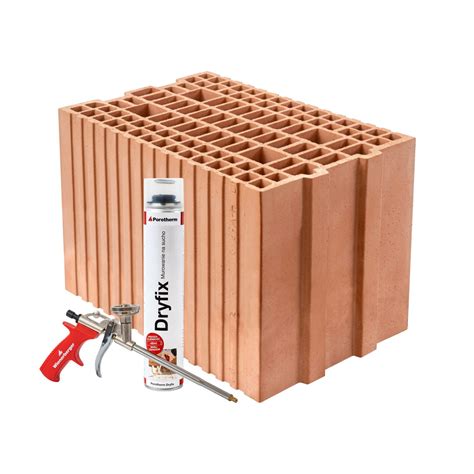 Detail peny POROTHERM Dryfix nanášanej na tehlu