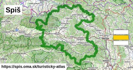Mapa regiónu Spiš s vyznačenou lokalitou betonárne