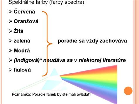 Spektrálne zloženie svetla a vnímanie farieb