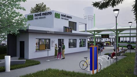 Vizualizácia nového Terminálu integrovanej osobnej prepravy v Novom Meste nad Váhom