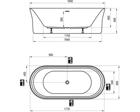 Schéma vane Ravak 10° s rozmermi