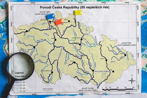 Mapa povodí a európskej rozvodnice