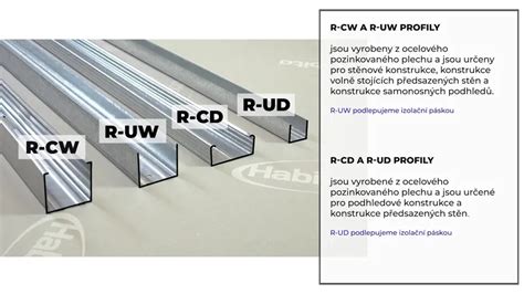 Detail upevnenia CD profilu do UD profilu a závesu