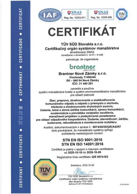 Certifikát komínového systému