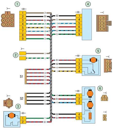 Schéma elektroinštalácie káblového zväzku piatych dverí