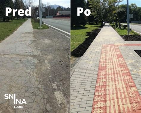 Vizualizácia zrekonštruovaného chodníka v meste Snina