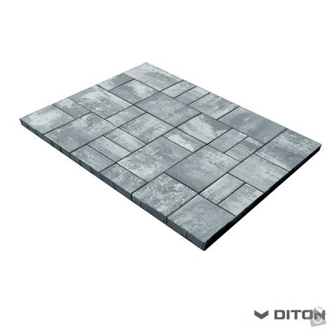Vizualizácia zámkovej dlažby DITON PARKETA v exteriéri rodinného domu