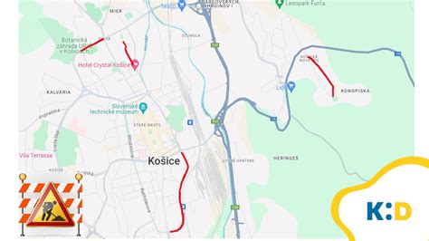 Mapa dopravných obmedzení križovatky VSS