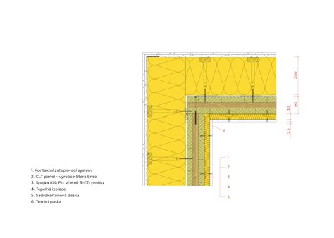 Detail sendvičového panelu termPIR AL OSB s vrstvami